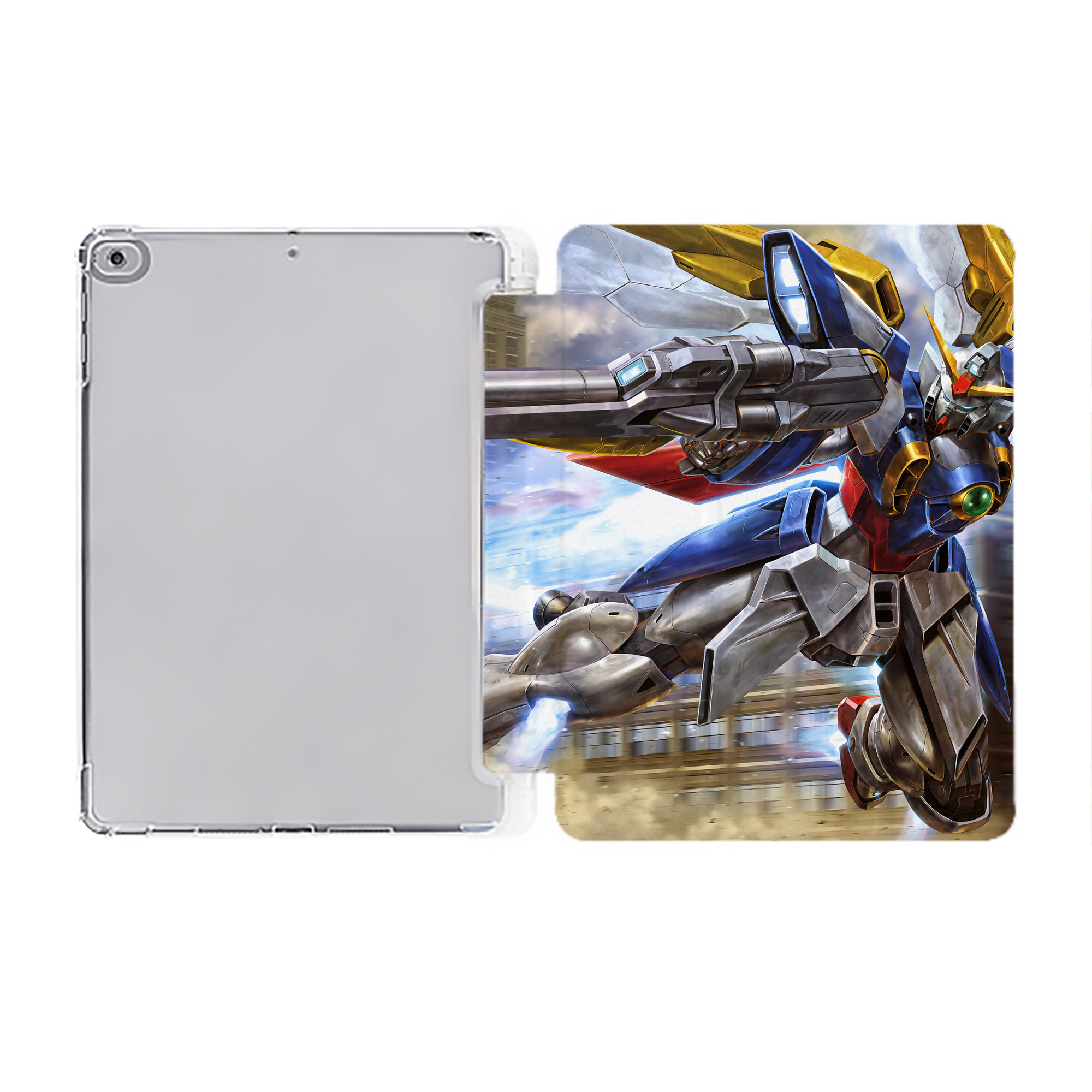 （画像用） 機動戦士ガンダム Mobile Suit Gundam IPad ケース ペン収納付き 三つ折りスタンド PUレザー×シリコン 対応機種9.5/10.5/10.9インチ